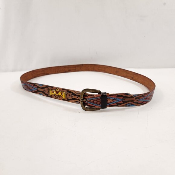Mens Leather Belt Southwest Navajo Style 42" - Picture 1 of 10